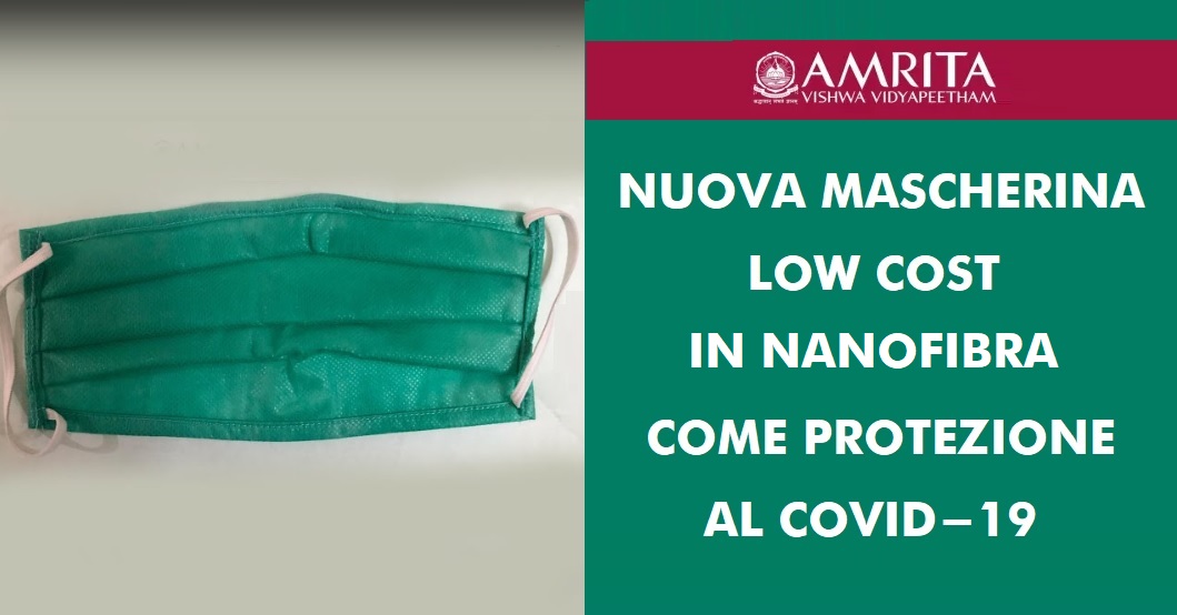 Amrita lancia una mascherina in nanofibra contro la diffusione del coronavirus